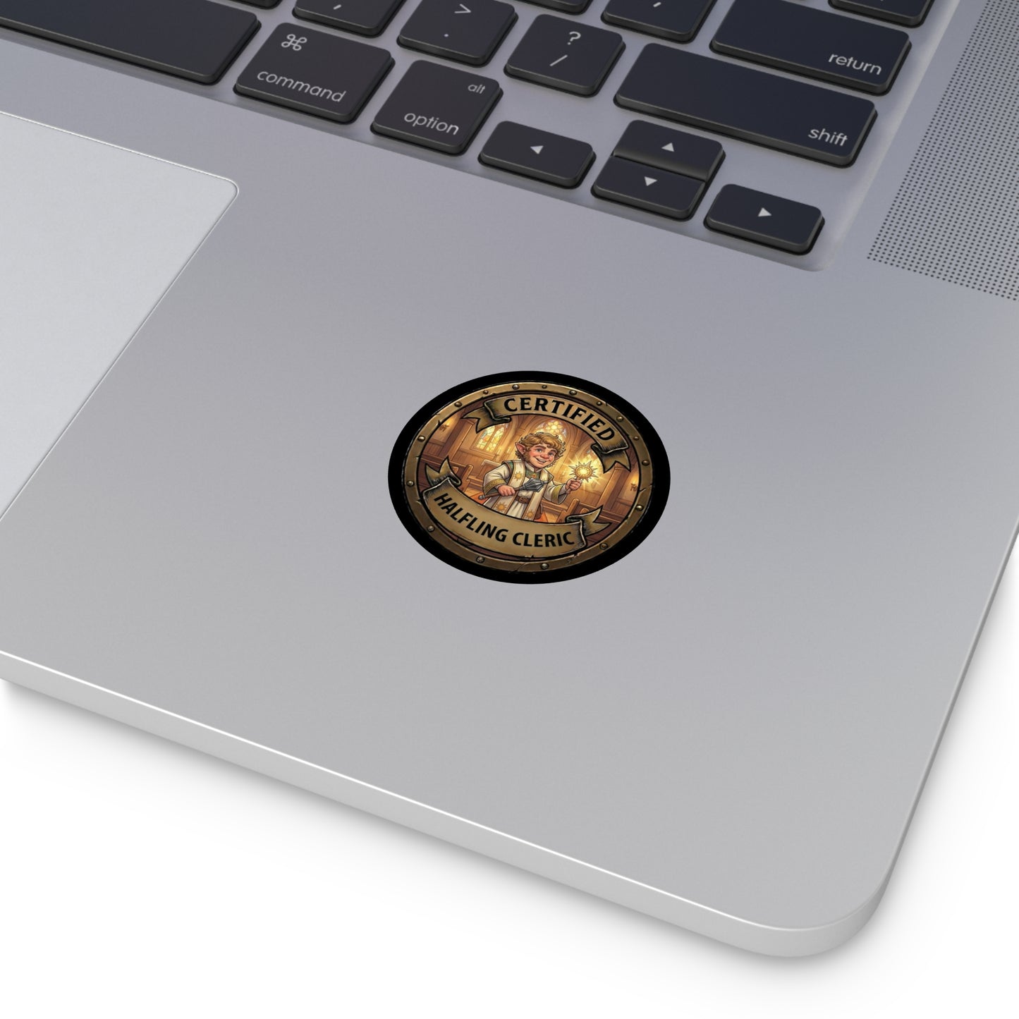 Certified Halfling Cleric Round Vinyl Sticker – RPG Fantasy Character Decal