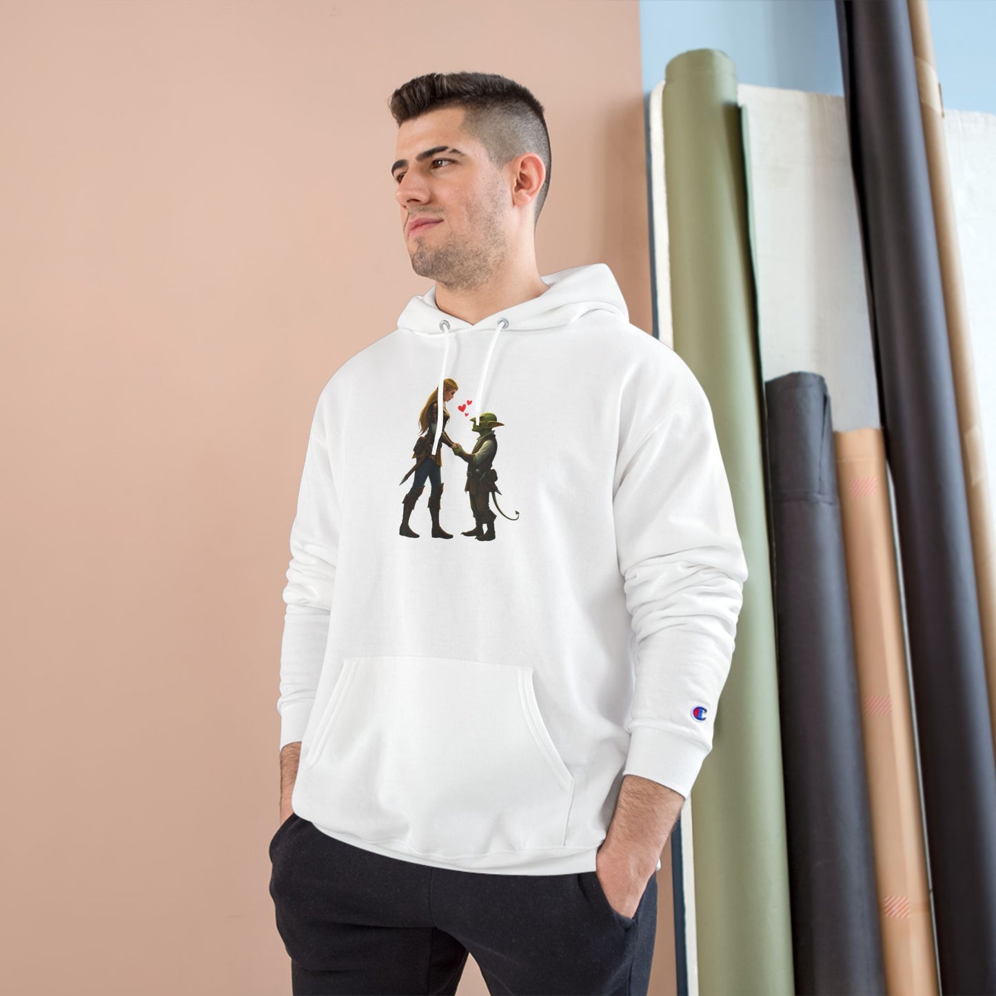 ‘I Rolled a Natural 20’ Champion Hoodie — Rogue & Goblin Dice Lover Sweatshirt