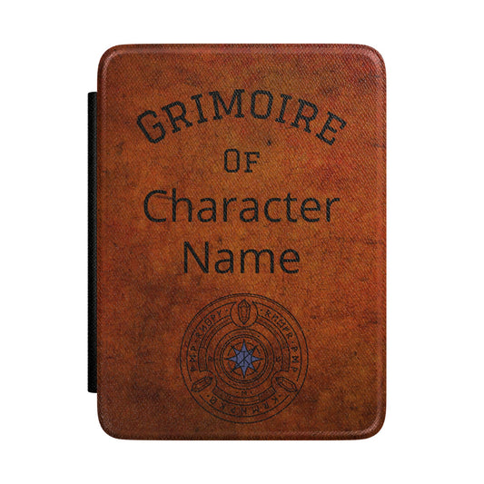 Grimoire Kindle Case – Personalized 'Grimoire of [Name]' Faux Leather E-Reader Cover