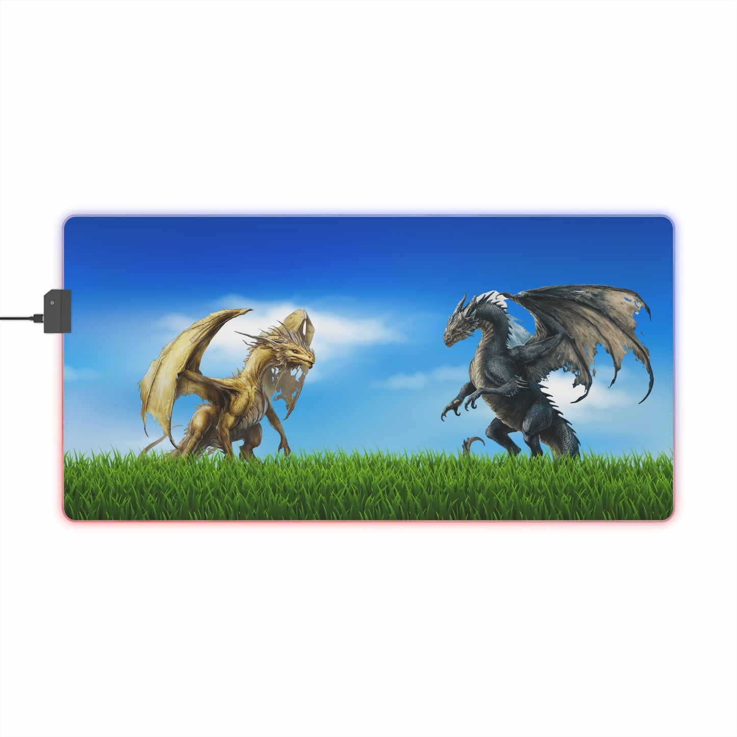 Mouse Pad - Ancient Gold and Black Dragons