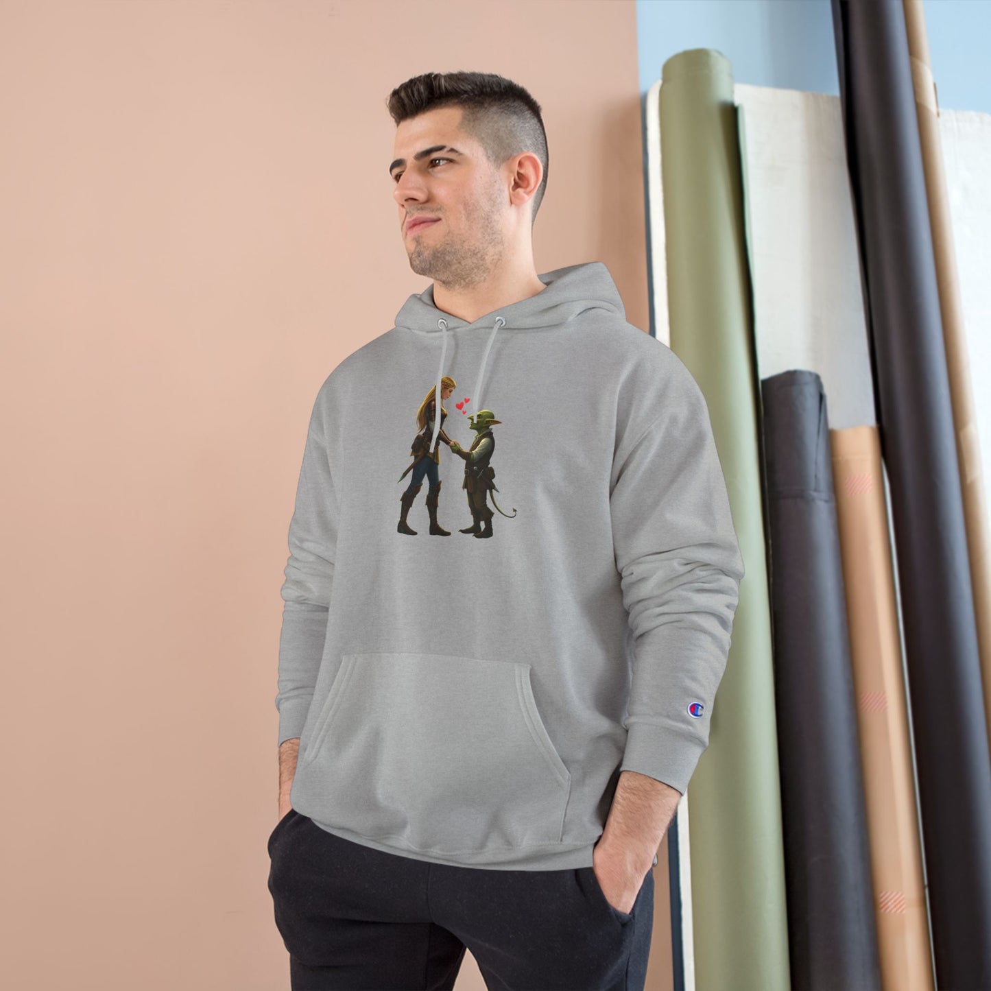 ‘I Rolled a Natural 20’ Champion Hoodie — Rogue & Goblin Dice Lover Sweatshirt