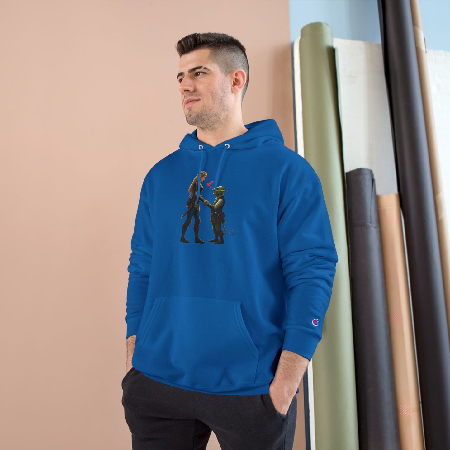 ‘I Rolled a Natural 20’ Champion Hoodie — Rogue & Goblin Dice Lover Sweatshirt