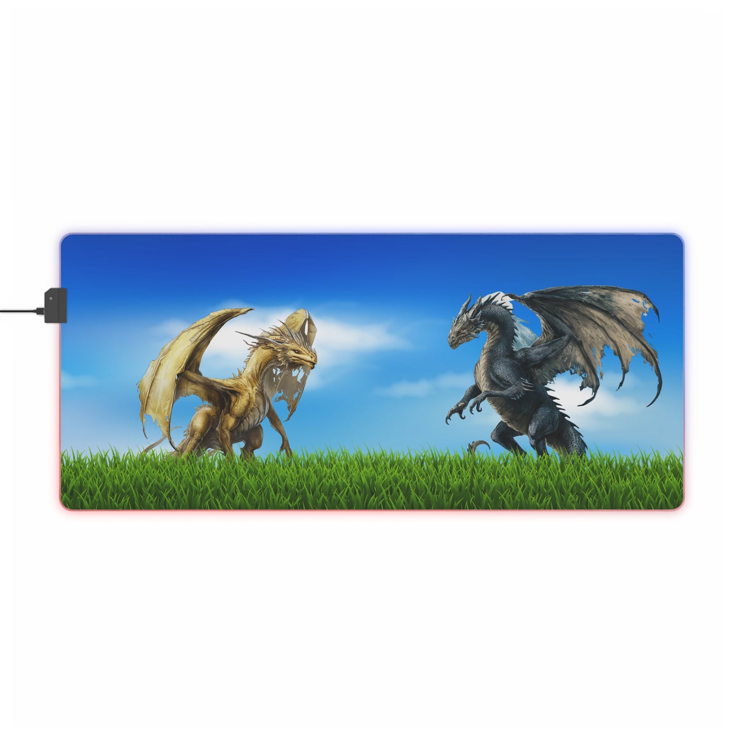 Mouse Pad - Ancient Gold and Black Dragons