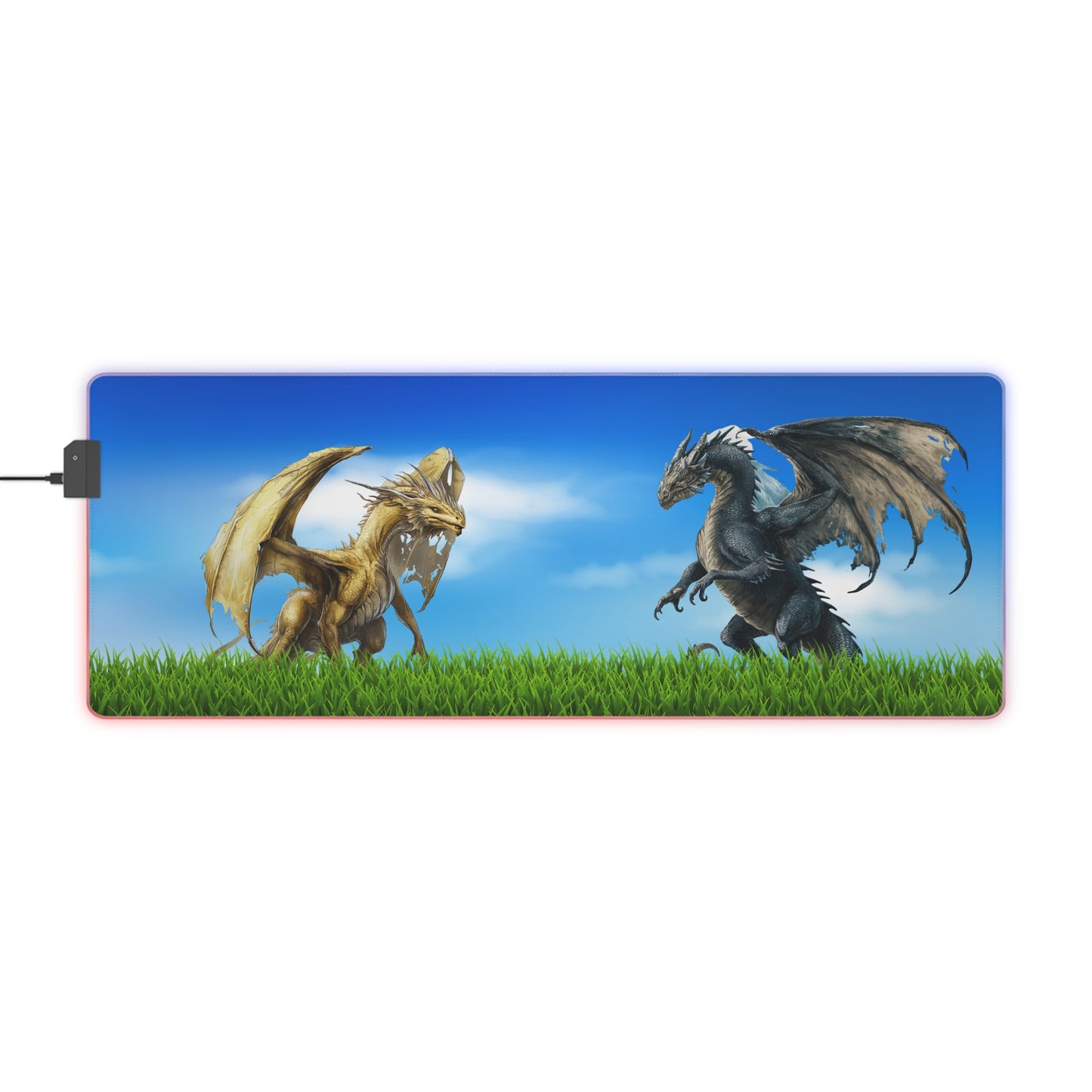 Mouse Pad - Ancient Gold and Black Dragons