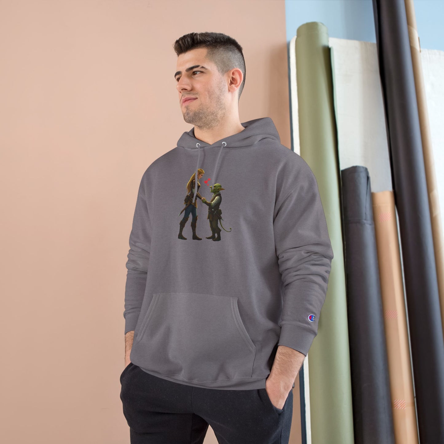 ‘I Rolled a Natural 20’ Champion Hoodie — Rogue & Goblin Dice Lover Sweatshirt