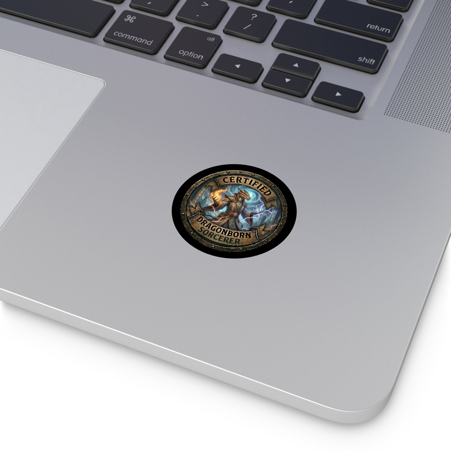 Certified Dragonborn Sorcerer Sticker — Round Vinyl RPG Fantasy Decal