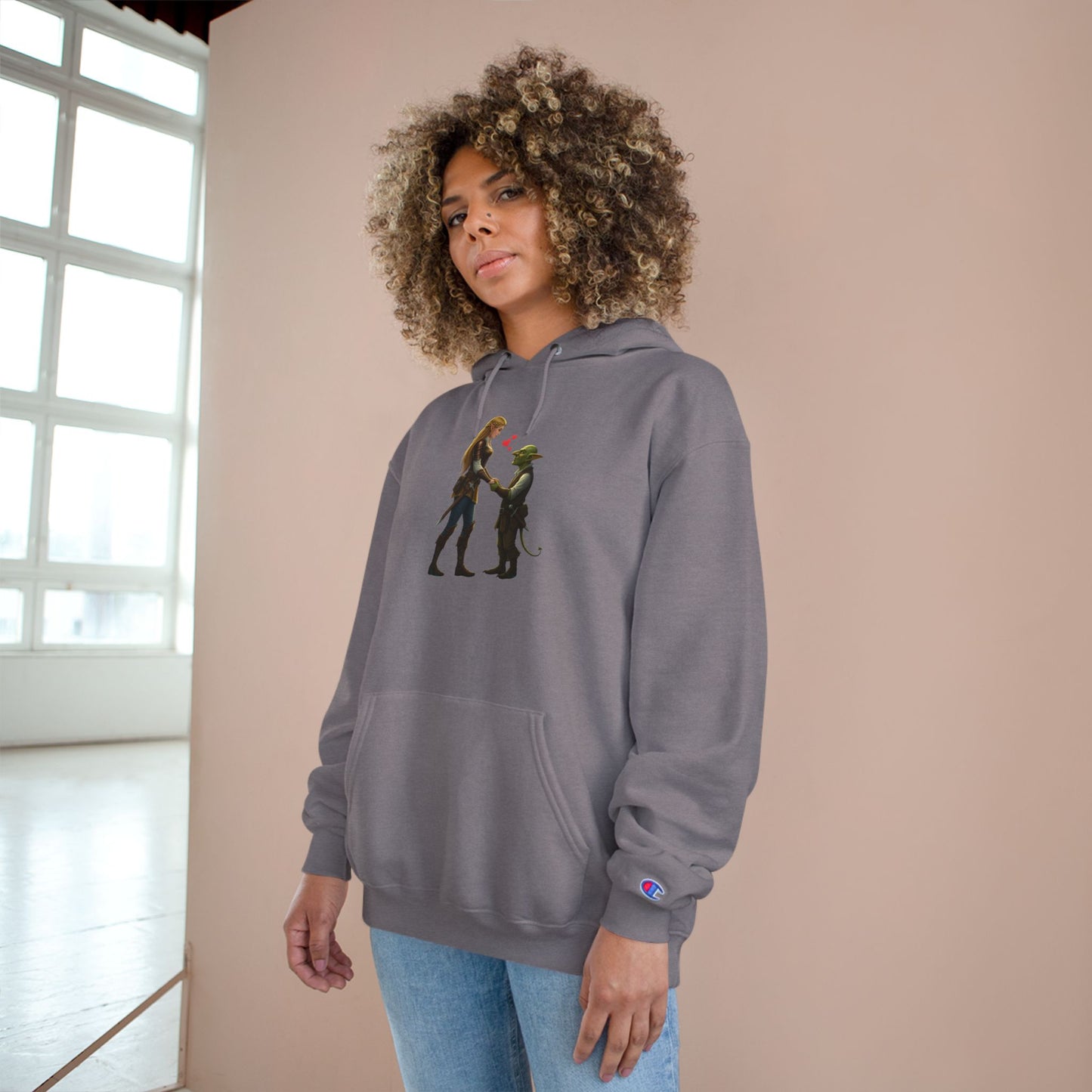 ‘I Rolled a Natural 20’ Champion Hoodie — Rogue & Goblin Dice Lover Sweatshirt