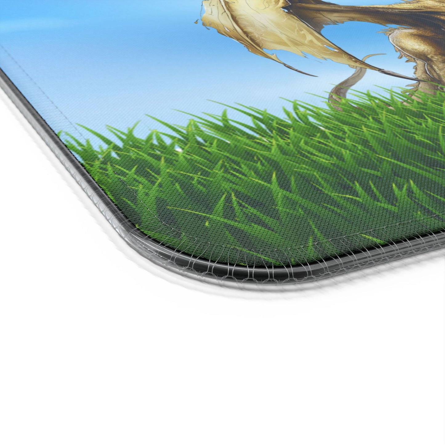 Mouse Pad - Gold and Black Dragon Design, LED Wireless Charging