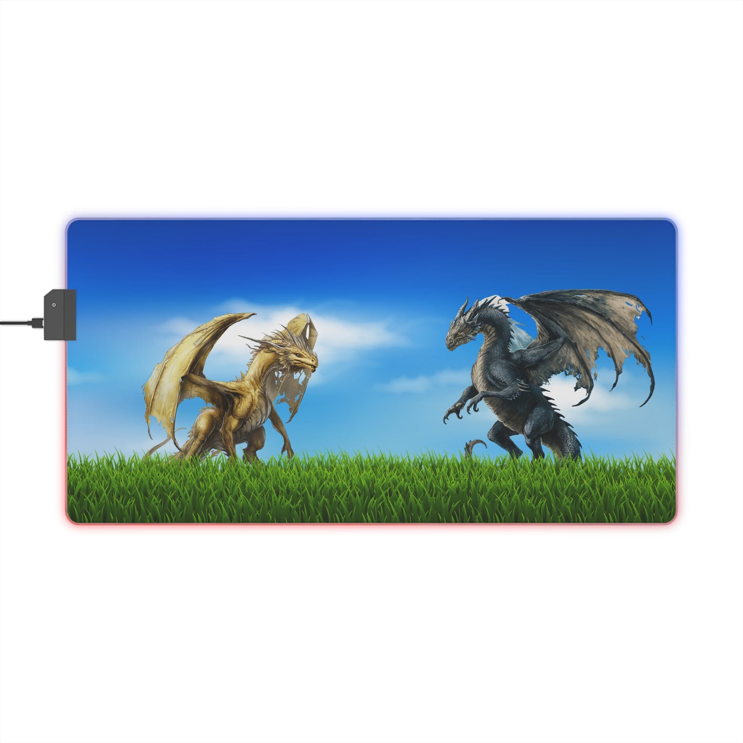 Mouse Pad - Ancient Gold and Black Dragons