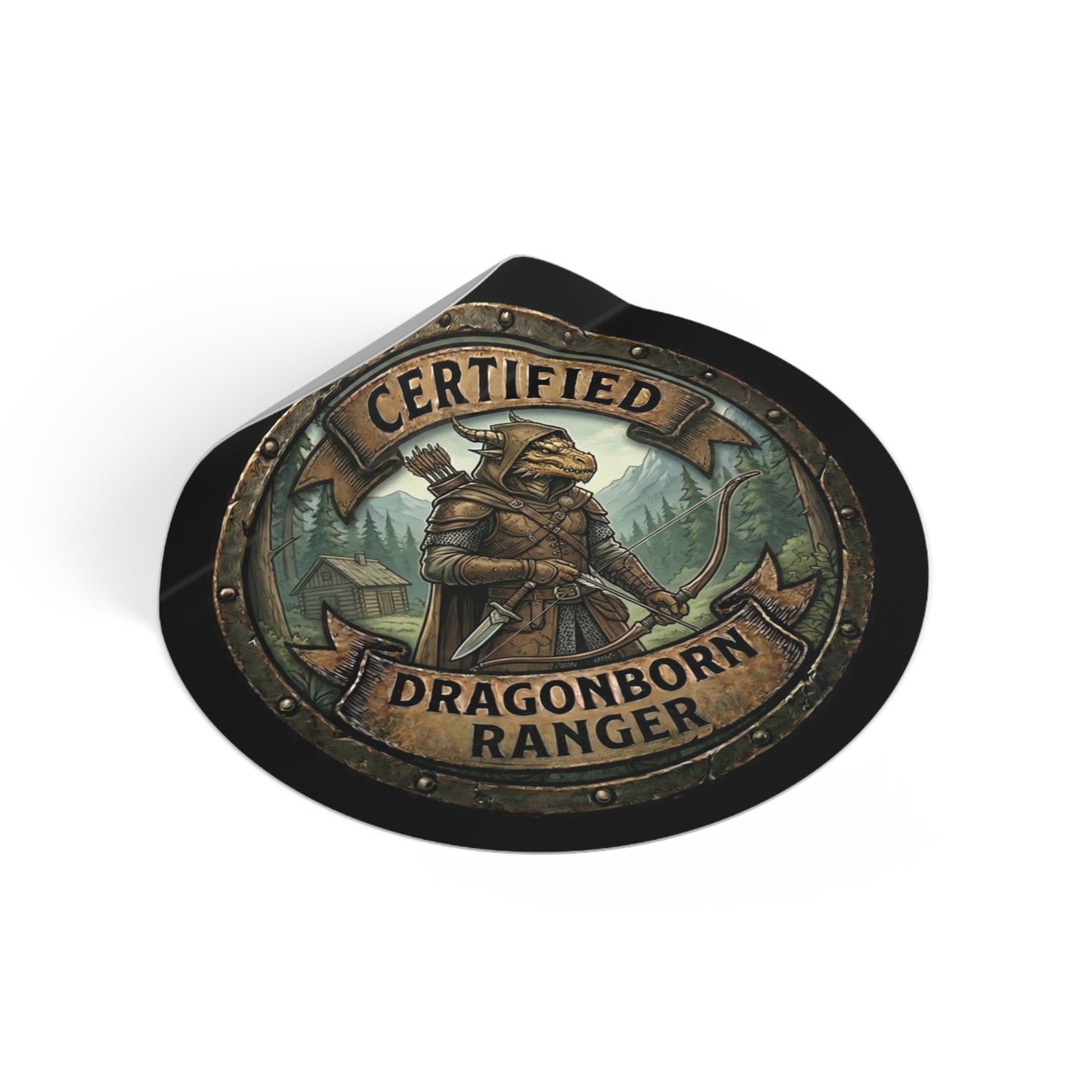 Certified Dragonborn Ranger Round Vinyl Sticker