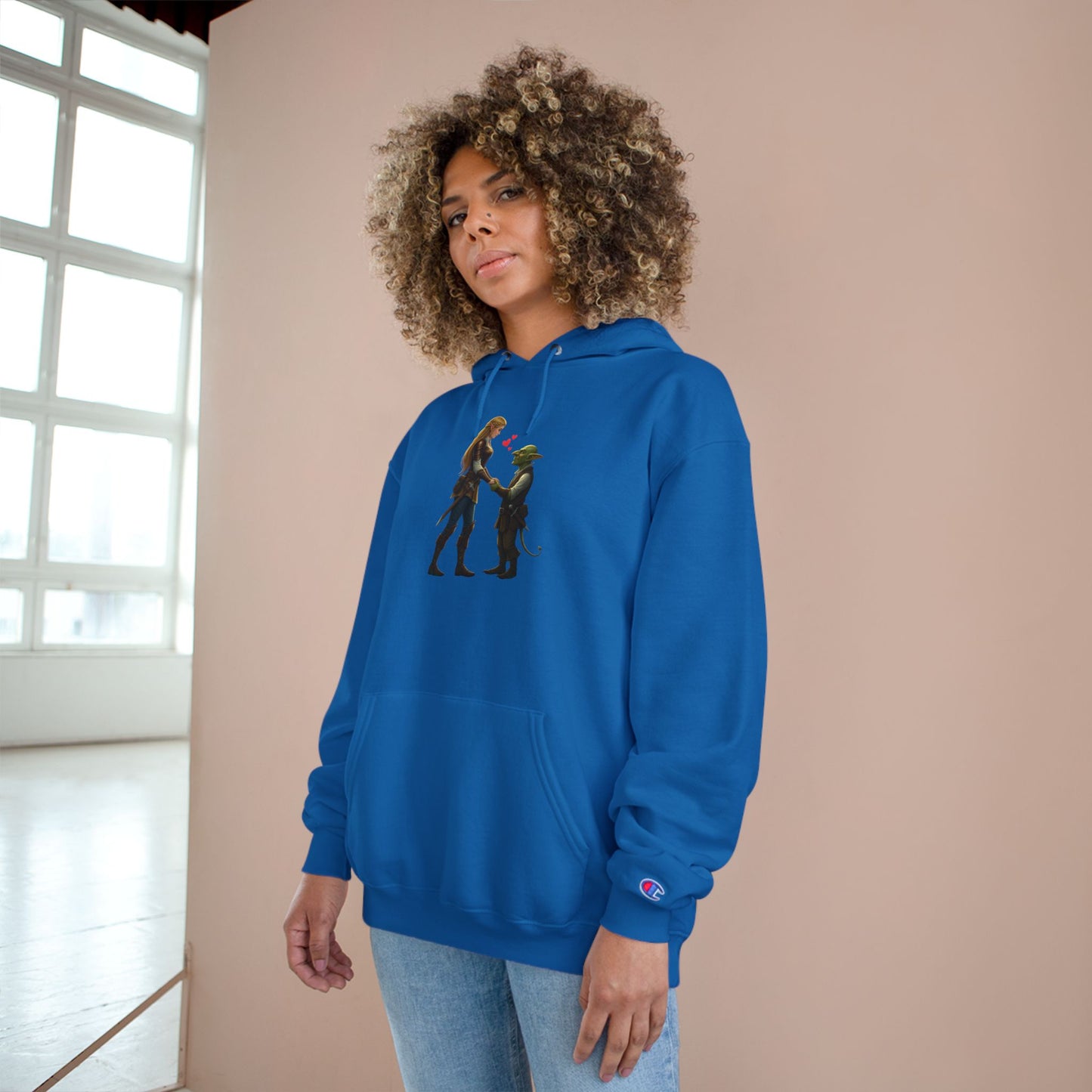 ‘I Rolled a Natural 20’ Champion Hoodie — Rogue & Goblin Dice Lover Sweatshirt